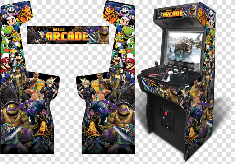 Lots Of Random Nintendo Sega Characters   Mame Arcade Cabinet Art  HD Png DownloadTransparent PNG