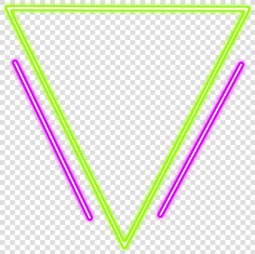  neon  glow  triangle  green  freetoedit  geometric   Parallel  HD Png DownloadTransparent PNG