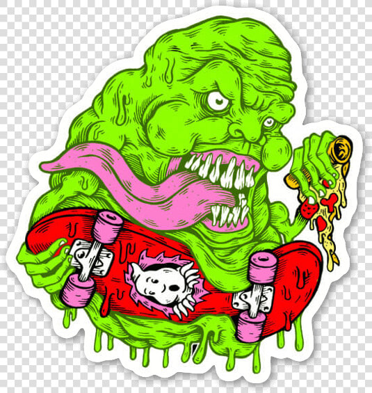 Slimer Skater Sticker  HD Png DownloadTransparent PNG