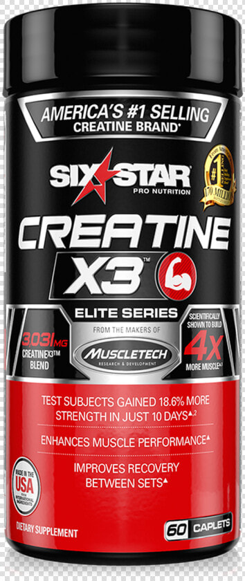 Creatine X3 Pill   Six Star Creatine  HD Png DownloadTransparent PNG