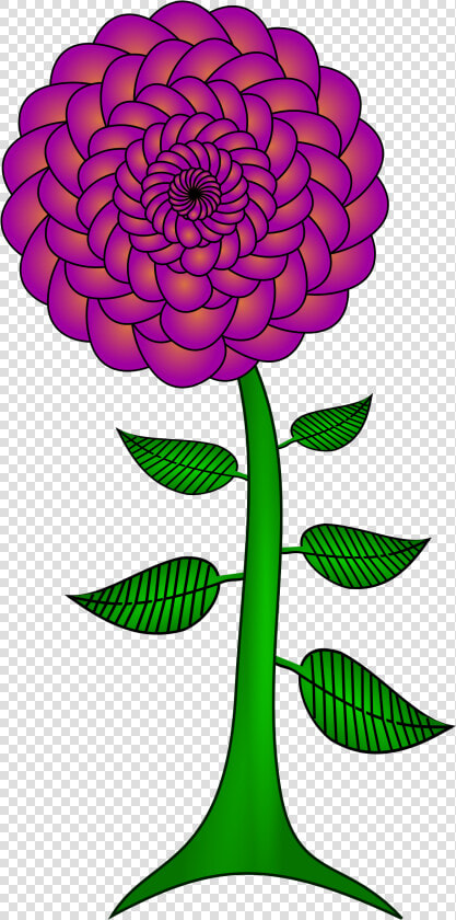 Paisley Flower Clip Arts   Big Flower With Stem Clipart  HD Png DownloadTransparent PNG