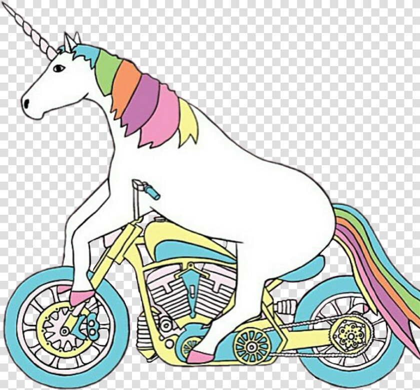 Unicorn Riding Png Clipart   Png Download   Unicorn On A Motorbike  Transparent PngTransparent PNG