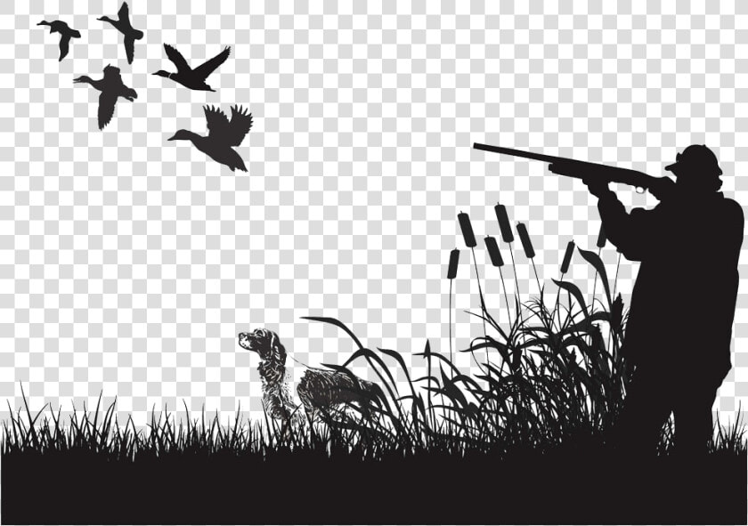 Duck Mural Waterfowl Hunting Wall Decal   Black And White Duck Hunting  HD Png DownloadTransparent PNG