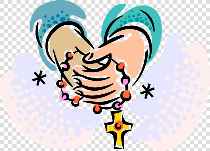 Beads Vector Cartoon   Praying Of The Rosary Cartoon  HD Png DownloadTransparent PNG