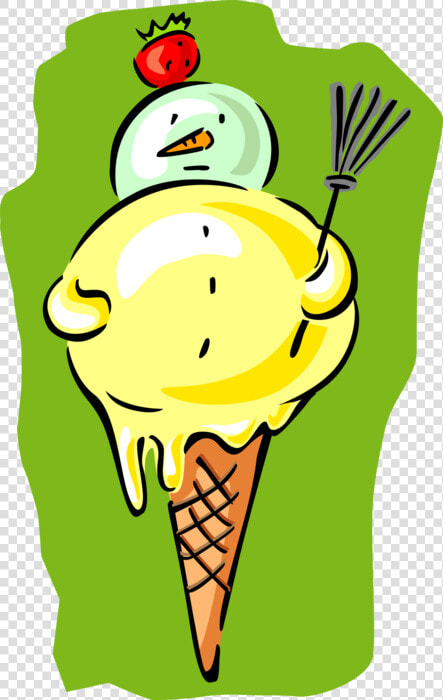 Vector Illustration Of Gelato Ice Cream Cone Snowman   Ice Cream Cone  HD Png DownloadTransparent PNG