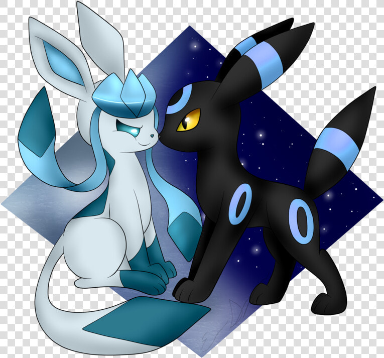  glaceon  umbreon  shiny  freetoedit   Pokemon Glaceon And Umbreon  HD Png DownloadTransparent PNG