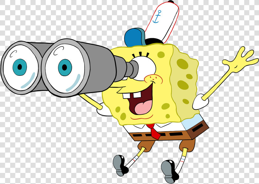 Spongebob With Binoculars Eyecupcakes Spongebob With   Looking Through Binocular Cartoon  HD Png DownloadTransparent PNG