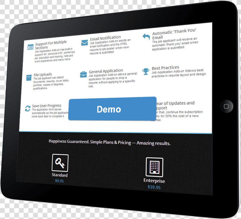 Job Application Add on For Action Form Demo   Tablet Computer  HD Png DownloadTransparent PNG