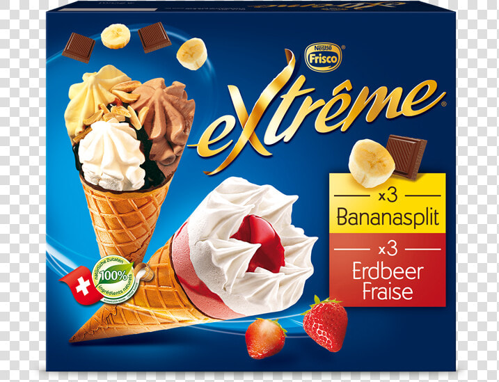 Extrême Bananasplit   Erdbeer Multipack   Ice Cream Cone  HD Png DownloadTransparent PNG