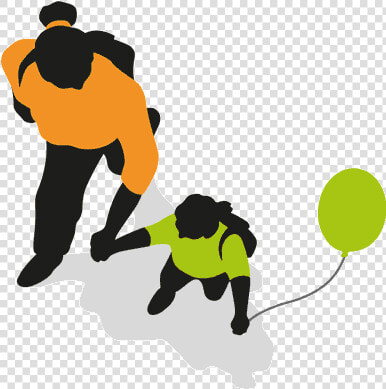 Parent And Pre school Child   Boy Walking Top View Silhouette  HD Png DownloadTransparent PNG