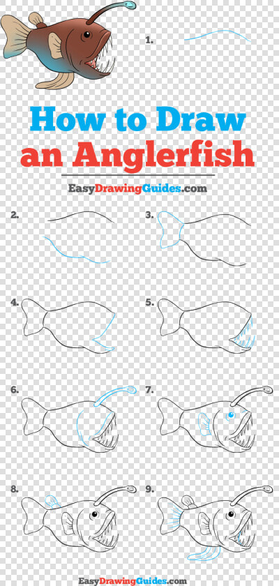 Angler Fish Drawing Step By Step  HD Png DownloadTransparent PNG