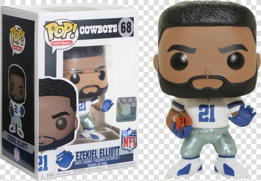 Ezekiel Elliott Dallas Cowboys Away Jersey Pop Vinyl   Funko Pop Ezekiel Elliott  HD Png DownloadTransparent PNG