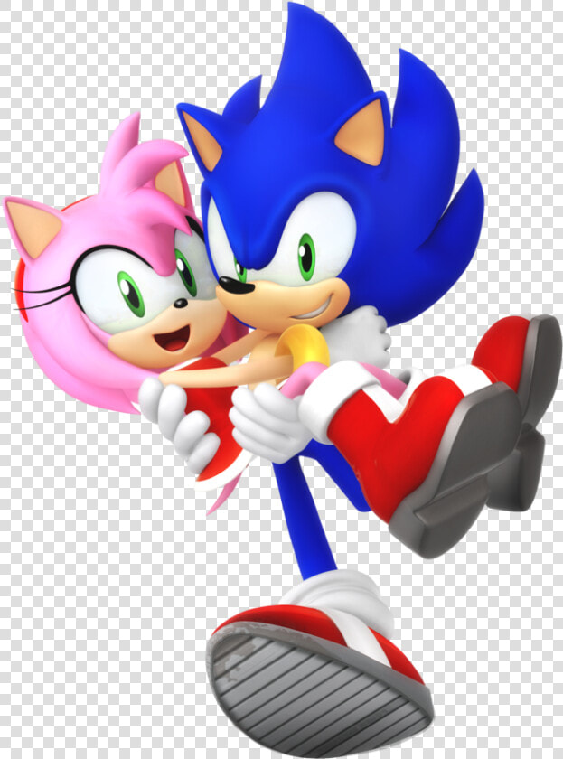 Modern Sonic 25th Anniversary   Transparent Cartoons   Sonic And Amy Modern  HD Png DownloadTransparent PNG