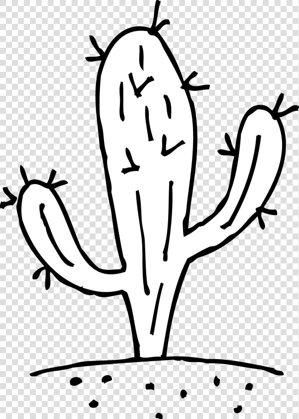 Cactus Black And White Clipart   Clip Art Cactus Black And White  HD Png DownloadTransparent PNG