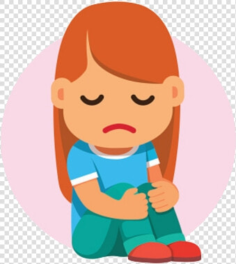 Depression Sad Child Clipart Cartoon Image Of Free   Cartoon Girl Sitting Down  HD Png DownloadTransparent PNG