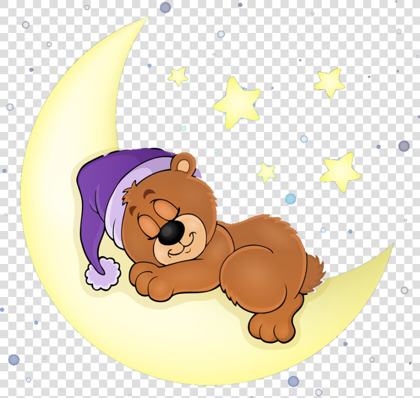  cute  bear  sleeping  sleep  moon  star  stars  blue   Sleeping Bear Clipart Png  Transparent PngTransparent PNG