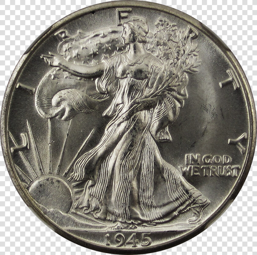 Walking Liberty Half Dollar 1945d Obverse   Walking Liberty Half Dollar  HD Png DownloadTransparent PNG