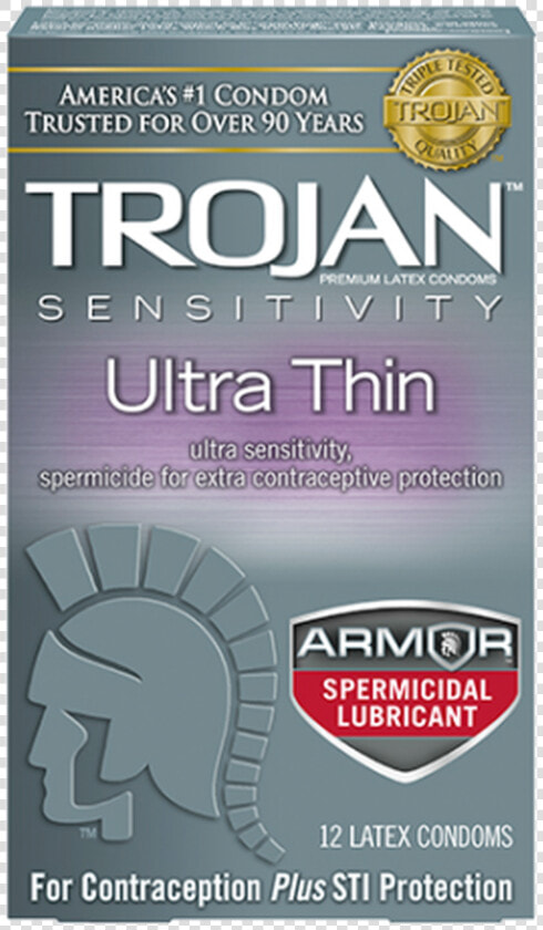 Trojan Ultra Thin Armor Spermicidal Lubricant Condoms  HD Png DownloadTransparent PNG