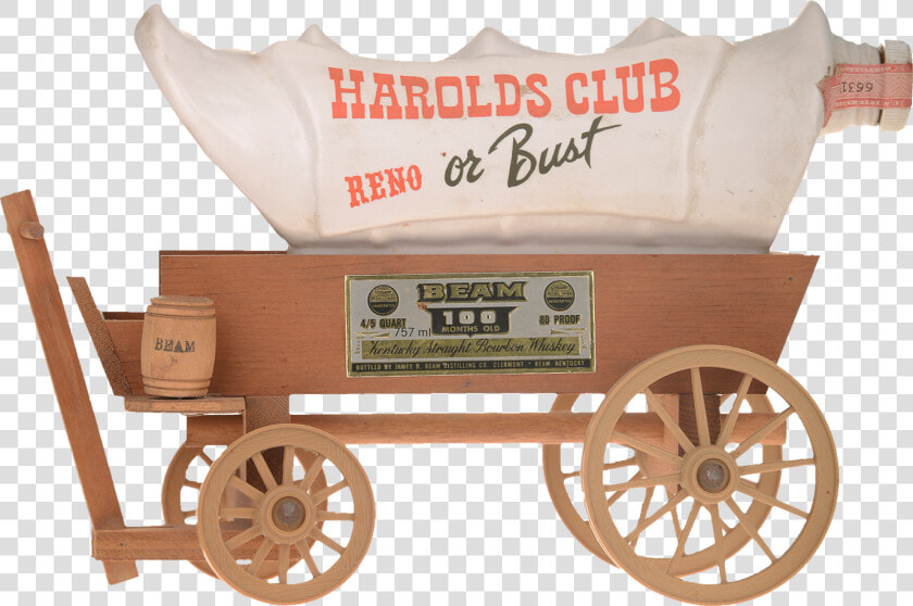 Jim Beam Bourbon Harolds Club Reno Or Bust Covered   Cart  HD Png DownloadTransparent PNG