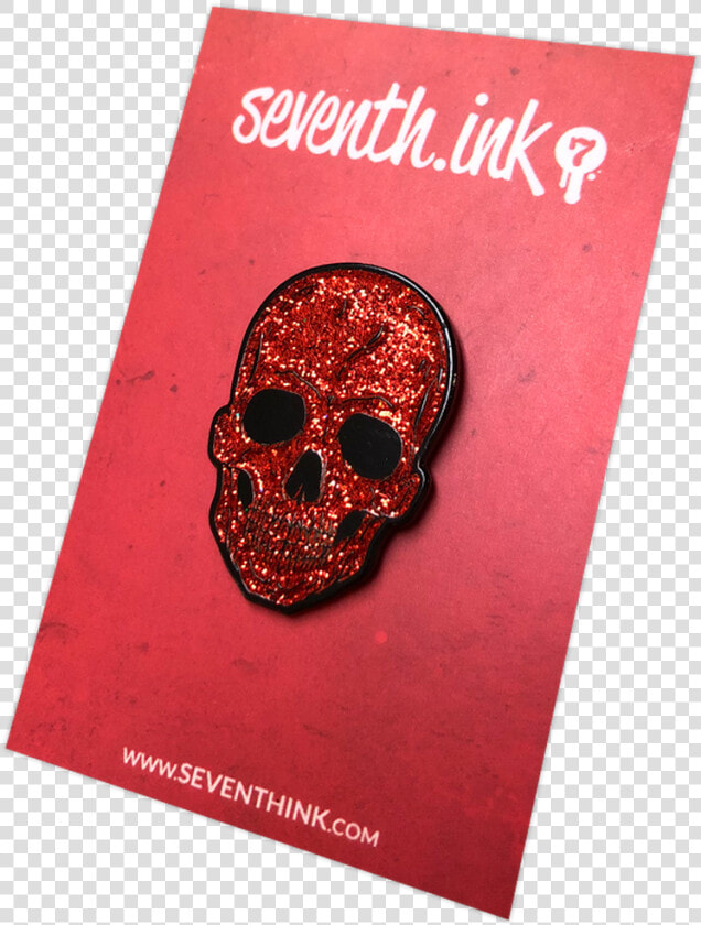 Red Glitter Skull Enamel Pin   Lapel Pin  HD Png DownloadTransparent PNG