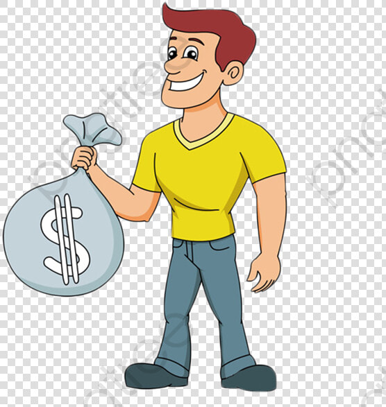 Money Bag Clipart Man   Guy Holding Money Clipart  HD Png DownloadTransparent PNG