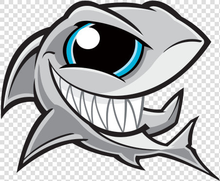 Angry Shark Smile   Cartoon Shark Big Eyes  HD Png DownloadTransparent PNG