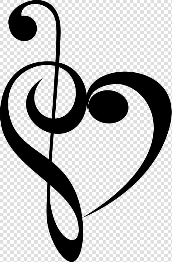 Musical Heart Big Image   Treble Clef Bass Clef Heart  HD Png DownloadTransparent PNG