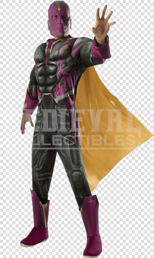 Adult Marvel Civil War Deluxe Vision Costume   Vision Avengers Costume  HD Png DownloadTransparent PNG