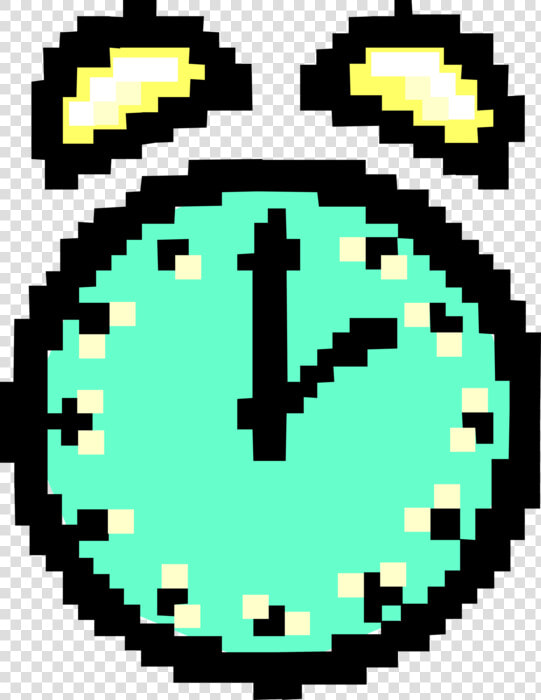 Vector Illustration Of Alarm Clock As Pixelated Bitmap   Pixelated Clock  HD Png DownloadTransparent PNG