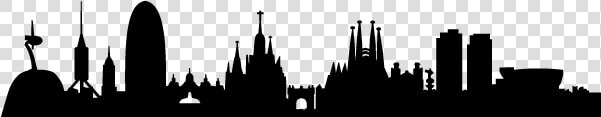 Barcelona Skyline Silhouette Drawing   Barcelona Skyline Vector Free  HD Png DownloadTransparent PNG