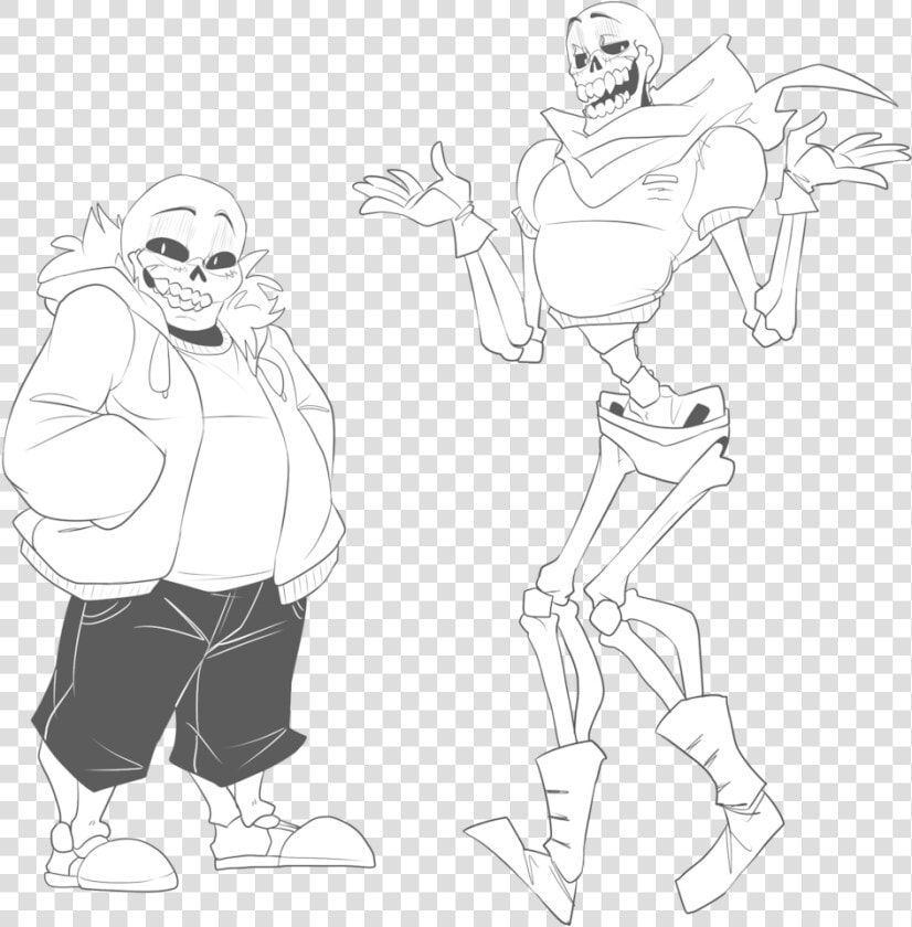 Undertale Sans Papyrus Coloring Pages   Sans Undertale Art Black And White  HD Png DownloadTransparent PNG