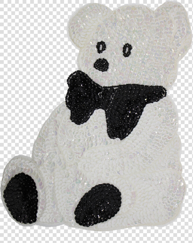 Large Bear Beaded  amp  Sequin Applique   Teddy Bear  HD Png DownloadTransparent PNG