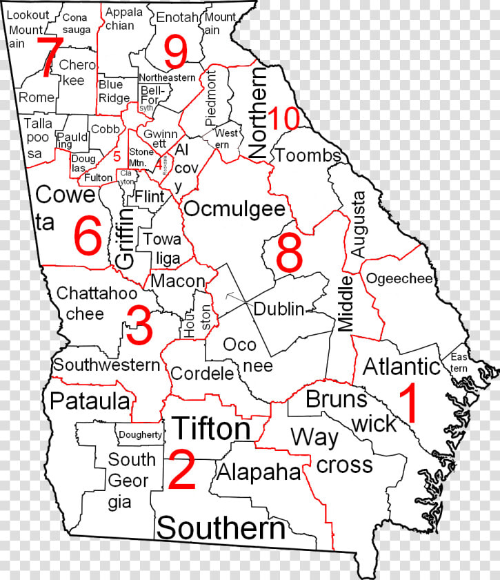 Georgia Judicial Districts And Circuits Map   New Echota Ga Map  HD Png DownloadTransparent PNG