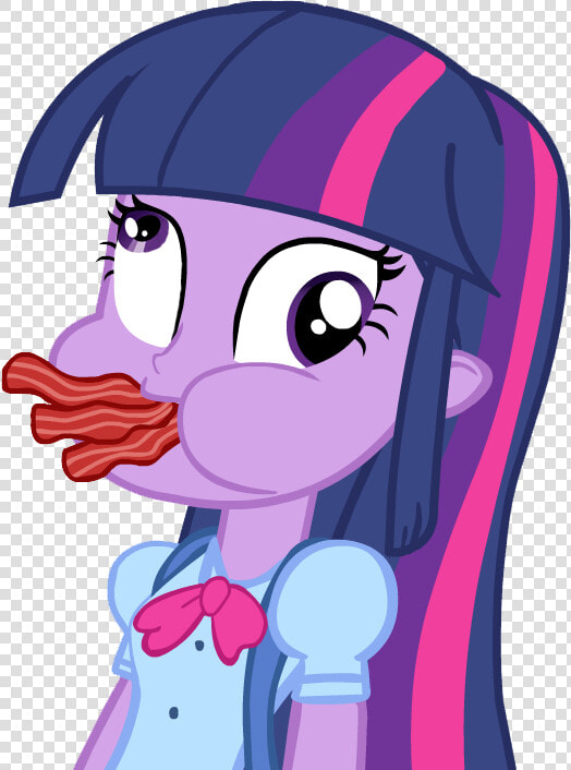 Tiarawhy  Bacon  Carnivore  Derp  Edit  Equestria Girls    Twilight Sparkle Eating Bacon  HD Png DownloadTransparent PNG