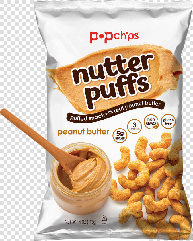 4oz Bag Of Peanut Butter Nutter Puffs   Popchips Peanut Butter Nutter Puffs  HD Png DownloadTransparent PNG