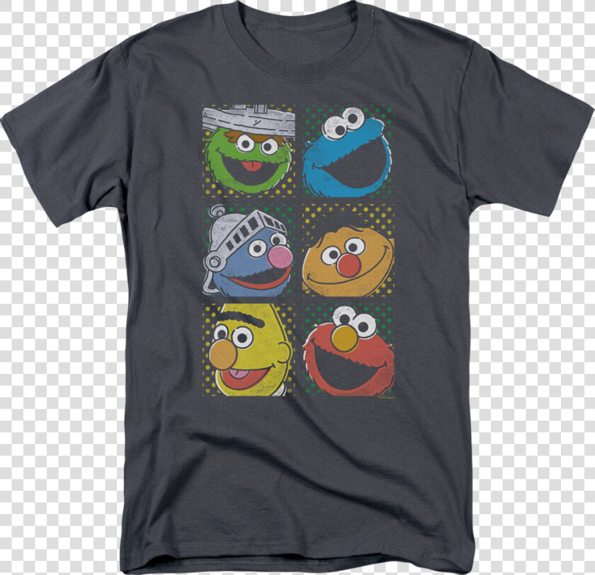 Faces Of Sesame Street T shirt   Judge Dredd Mens Shirt  HD Png DownloadTransparent PNG