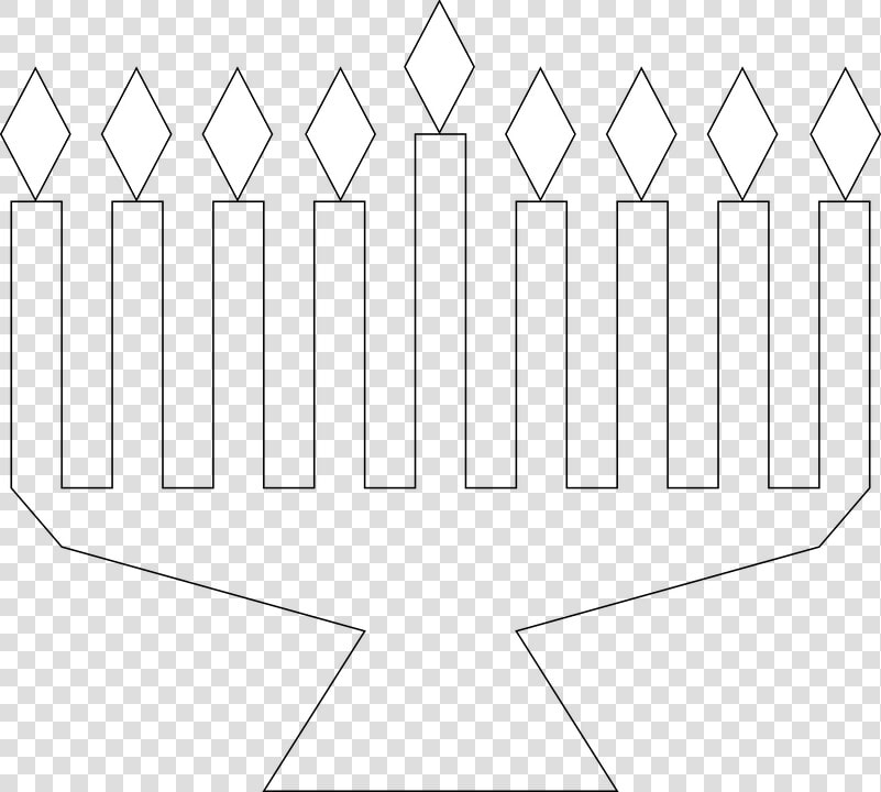 Světlo  Svátek  Židovský  Menora  Chanuka   Black And White Menorah Clip Art  HD Png DownloadTransparent PNG