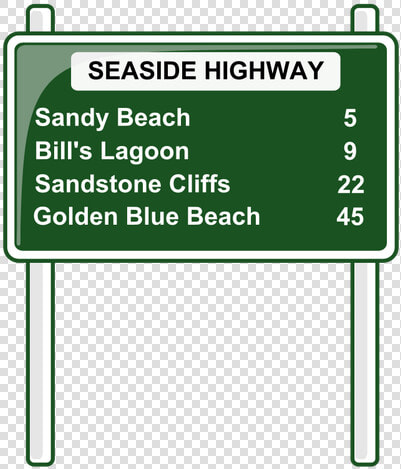 Road Distances Sign Vector   Highway Sign Clipart  HD Png DownloadTransparent PNG