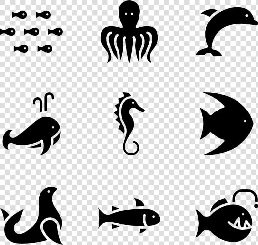 Computer Icons Marine Life Animal Clip Art   Sea Life Silhouette Png  Transparent PngTransparent PNG