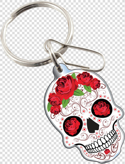 Skull With Roses Key Chain   Vintage Disney Key Chains  HD Png DownloadTransparent PNG