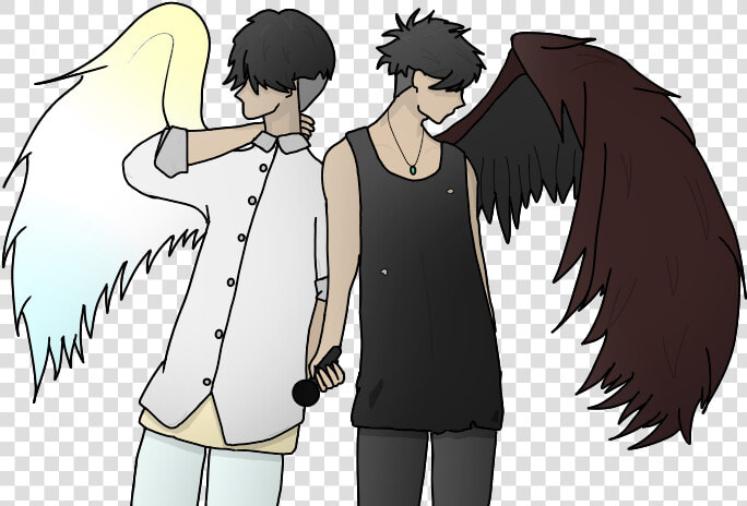  originalart  goodandevil  goodandbad  evil  good  angel   Cartoon  HD Png DownloadTransparent PNG