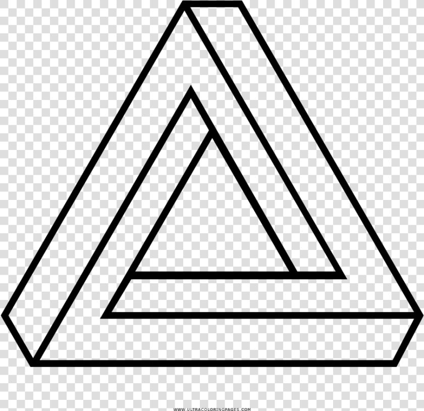 Optical Illusion Coloring Page   Impossible Triangle Transparent Background  HD Png DownloadTransparent PNG