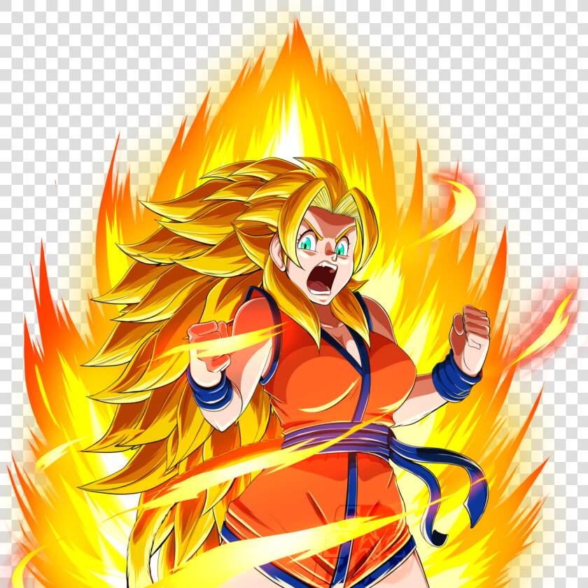 Comm Done For  yamizaki  Their Character Going Ssj3   Cartoon  HD Png DownloadTransparent PNG