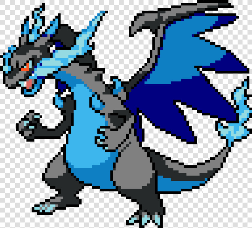 Pokemon Mega Charizard X Sprite   Png Download   Mega Charizard X Pixel Art  Transparent PngTransparent PNG