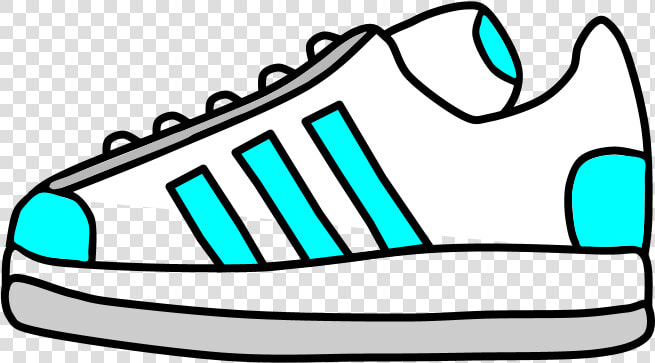 Sneakers  Tennis Shoes  Bright Blue Stripes   Shoe Clipart Black And White  HD Png DownloadTransparent PNG