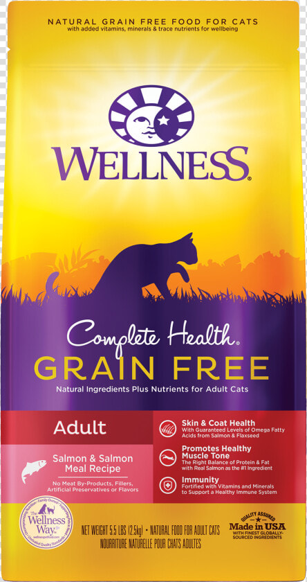 Wellness Complete Health Grain Free Adult Salmon  amp    Wellness Grain Free Cat Food  HD Png DownloadTransparent PNG