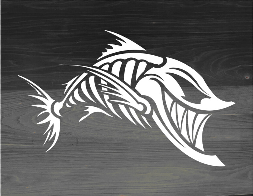 S L1600   Skeleton Fish Decal  HD Png DownloadTransparent PNG