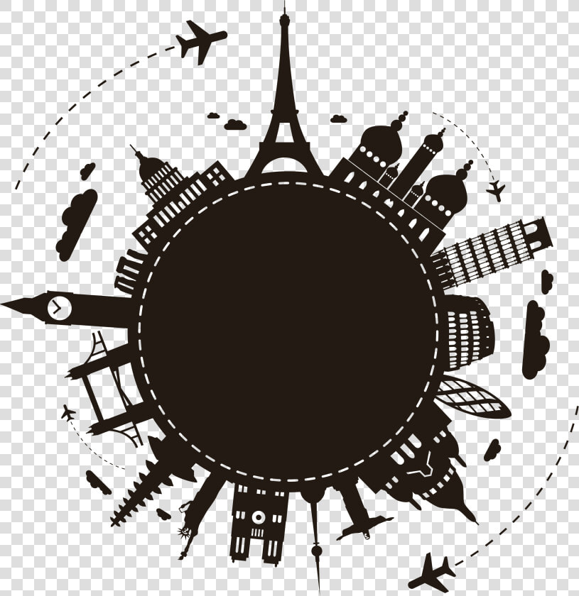 Silhouette Package Travel Agent Tour Earth Clipart   All Around The World Vector  HD Png DownloadTransparent PNG