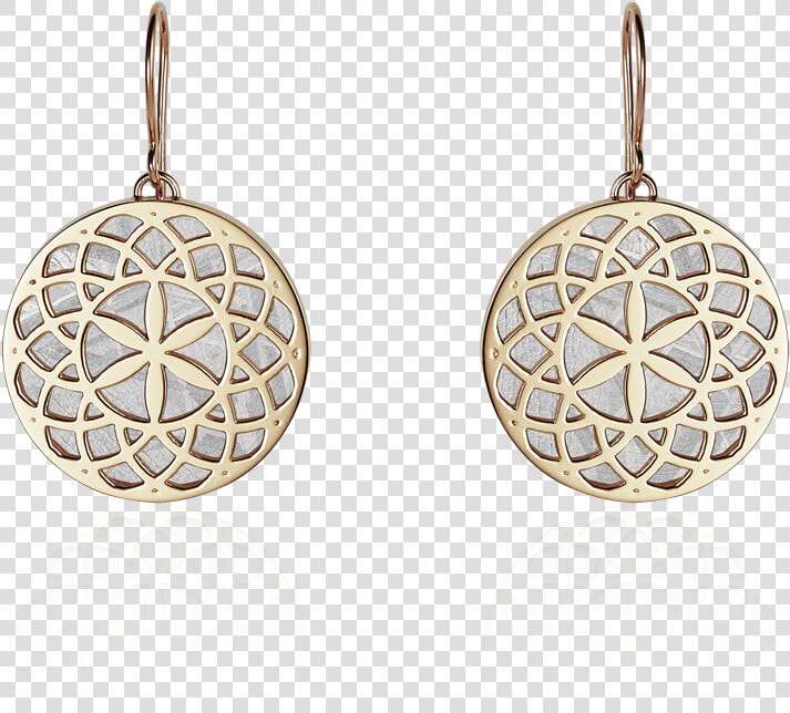 Meteorite Crop Circle Rosette Earrings In Yellow Gold   Earrings  HD Png DownloadTransparent PNG