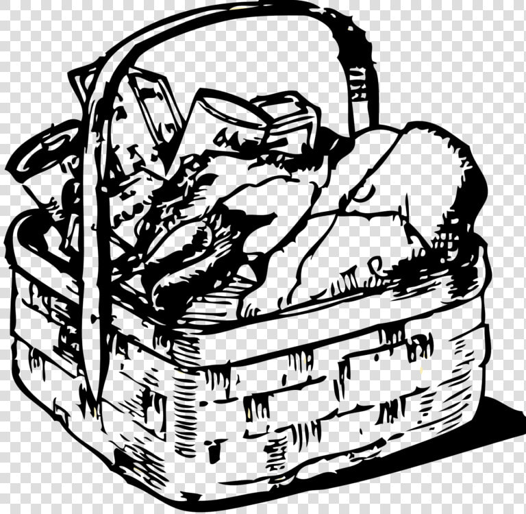 Food Gift Baskets Picnic Baskets Clip Art   Clip Art Basket With Food  HD Png DownloadTransparent PNG